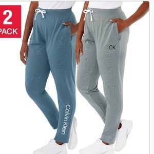 Calvin Klein Women's 2-Pack French Terry Jogger Pants Variety XL Denim Gray XL